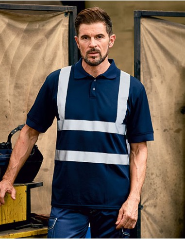 Y-HVJ210-Two Band et Brace Hi-Vis Polo Shirt